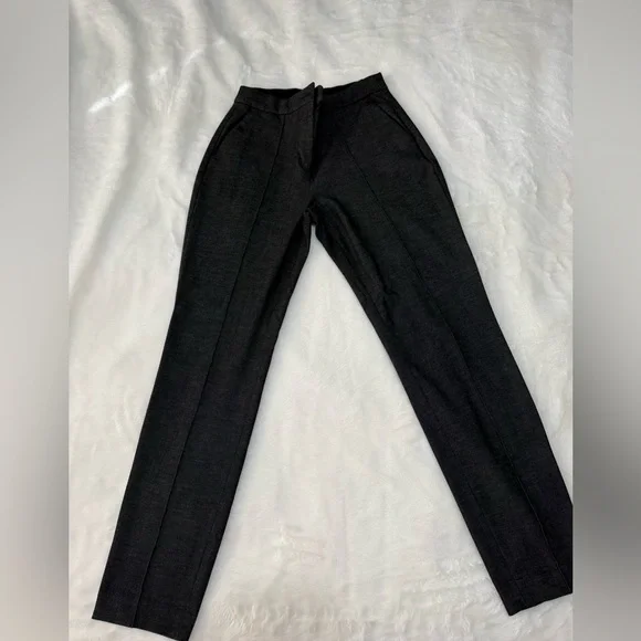 Express High Waisted Columnist Skinny Ankle Pant | Charcoal Gray | 6L Zip Front - Picture 3 of 4